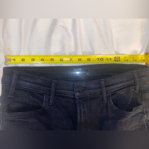 Mother Jeans Women’s Size 32 The Hustler Ankle Fray Black Denim Raw Hem - Picture 7 of 8